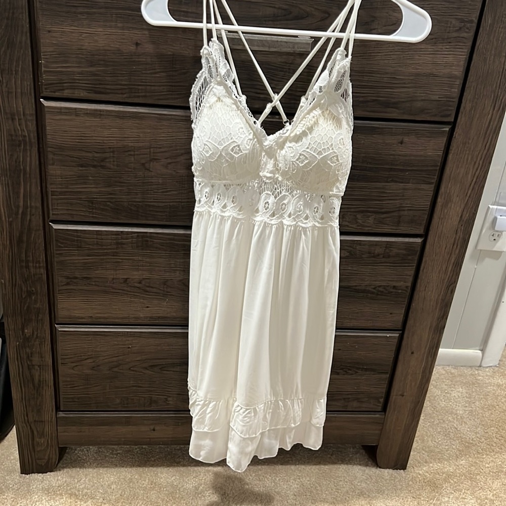 Pink Lily White Dress